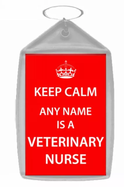 Veterinary Nurse Personalised Keep Calm Keyring