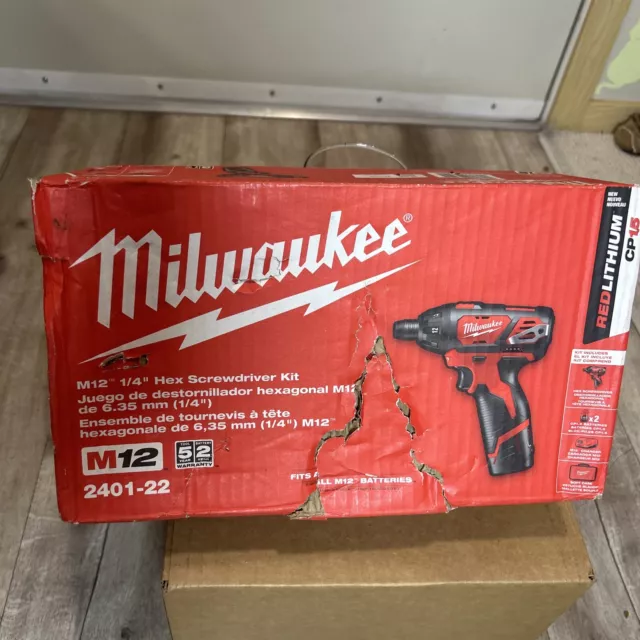 Milwaukee 2401-22 12V Li-Ion 1/4" Cordless Drill/Driver Brand New In Box