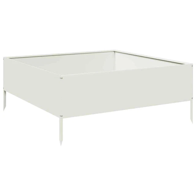 GARDEN RAISED BED White 100x100x25 cm Steel £128.79 PicClick UK