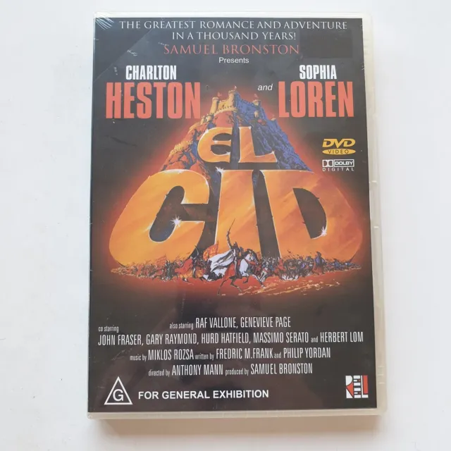 El Cid (DVD, 1961) Region 4 (Charlton Heston, Sophia Loren, Samuel Bronston) NEW
