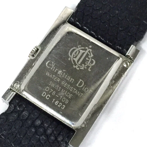 Christian Dior Womens Square Face Quartz Watch Black Dial From JPN 002 5861165 2
