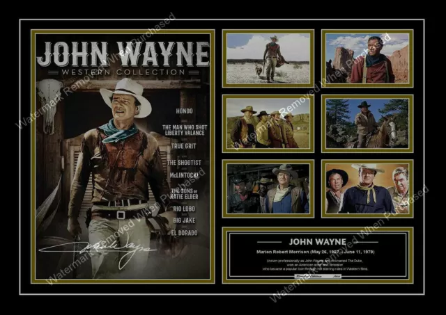 John Wayne Limited Edition  Autographed A4  Signed Photo Print