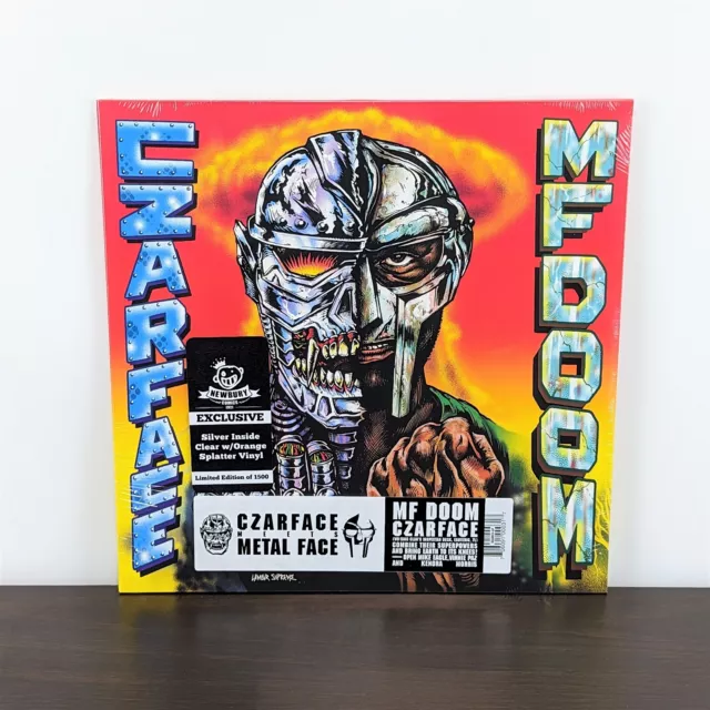 CZARFACE MEETS METAL FACE MF Doom Limited 1500 SILVER IN CLEAR w ORANGE Vinyl LP