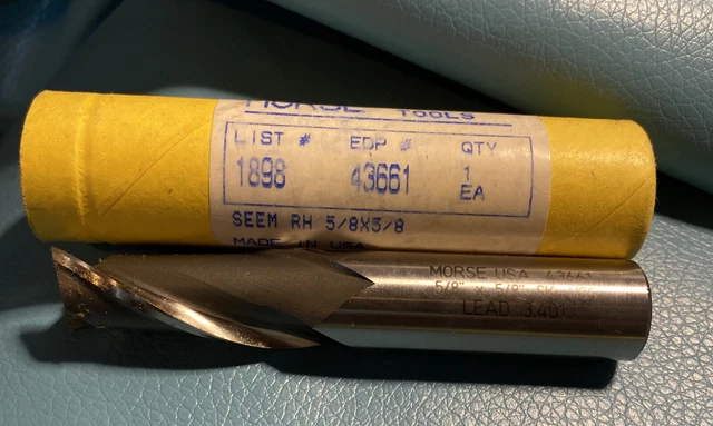 Morse Cutting Tools  List 1898 EDP 43661 SEEM RH 5/8x5/8
