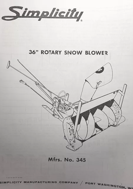 Simplicity Landlord Tractor Plow & Snow Thrower Implem Owner & Parts (2 Manual s