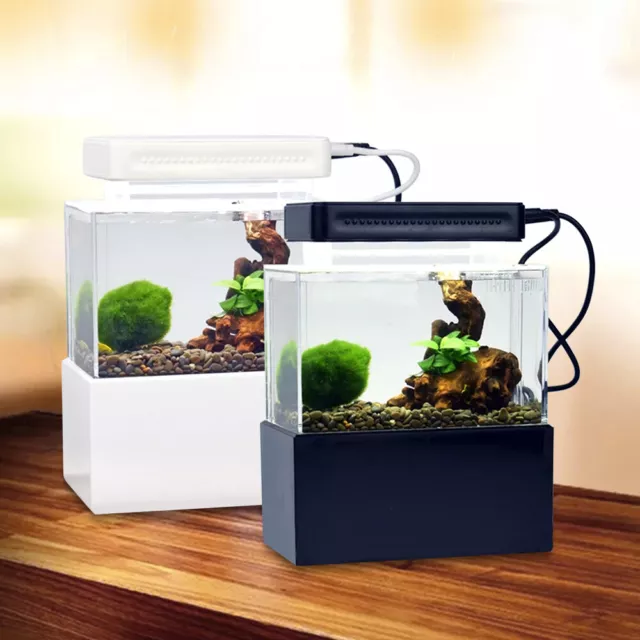 Mini Fish Tank Desktop Acrylic Aquarium Tank Bowl for Goldfish Betta Small Fish 5