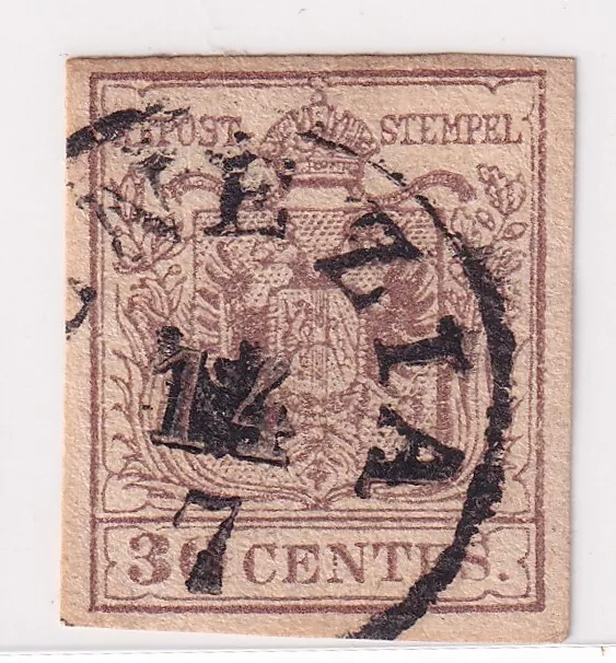 Italy Stamps - Veneza/Lombardia - 1854 - Coat of arms - 30C