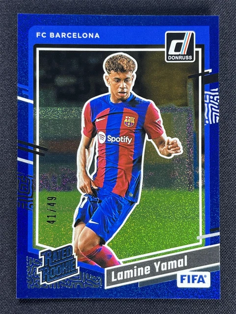 2023-24 PANINI DONRUSS Lamine Yamal Rated Rookie RC Blue Prizm Rookie