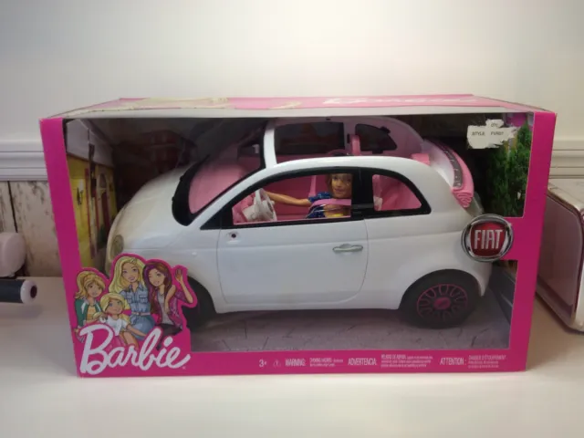 2018 Barbie White Fiat With Doll - Fvr07 - Original Box Unopened