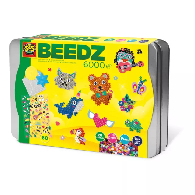SES CREATIVE Children's Beedz Luxury Sorting Box Iron-on Beads Mosaic Set