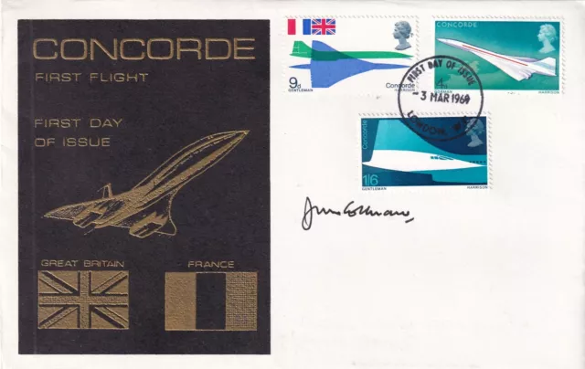 Concorde First flight FDC Signed by John Cochrane Concorde Test Pilot.