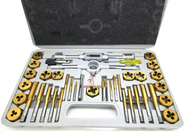 40 Pc Titanium Tap And Die Tool Set METRIC Fine Standard 2