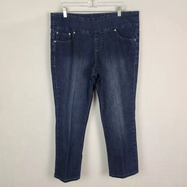 Jag Jeans Womens 16 Pull On Slim Leg Dark Wash