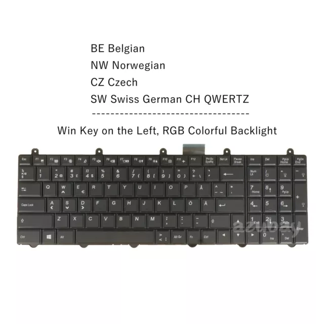 Laptop Keyboard For Clevo Sager NP9370 NP9570 X511 X611 X711 Aftershock X17s RGB