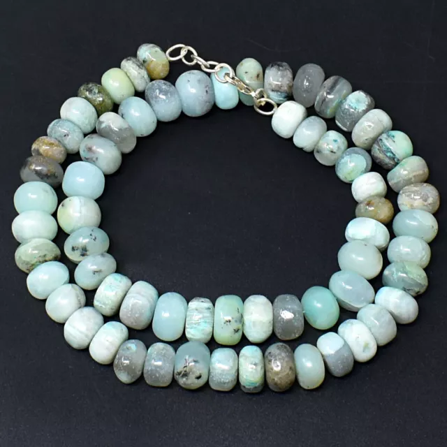 544 Cts Earth Mined Peruvian Opal Rondelle Beaded Womens Necklace JK 09E308