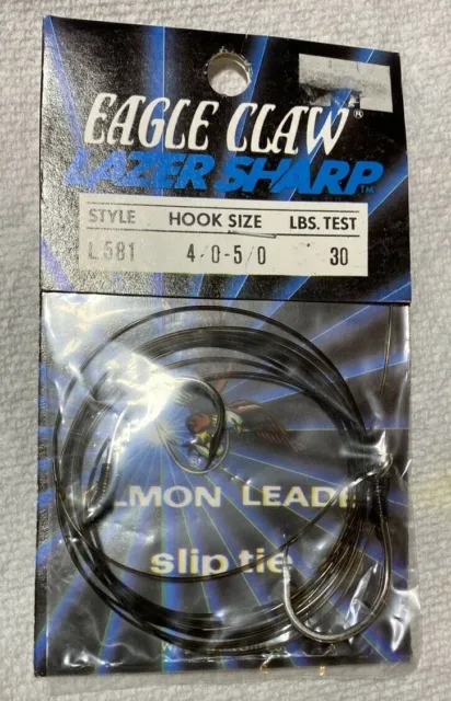 EAGLE CLAW Salmon LEADER SLIP TIE 30lb Test Size 4/05/0 $3.99 - PicClick
