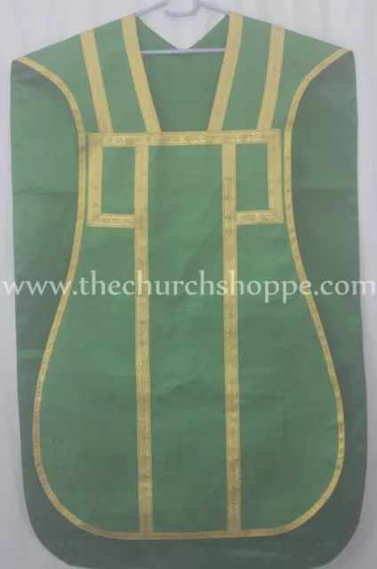 GREEN Roman Chasuble Fiddleback Vestment  5pcs Mass set Casulla chasuble Roman