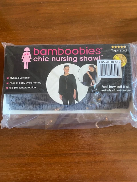 Bamboobies Chic Nursing Shawl for Breastfeeding - Car Seat Cover UP Spf50+ Black