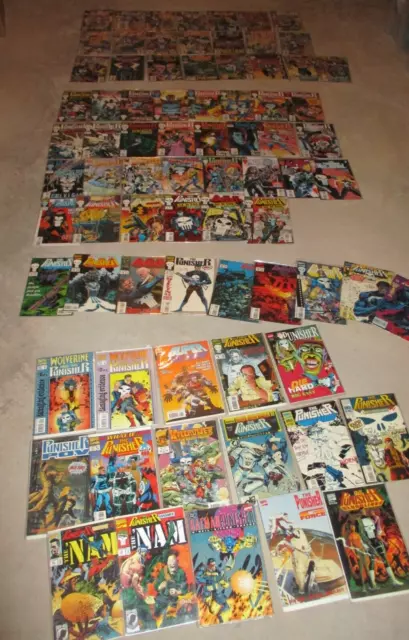 Large Lot of 70+ Punisher Marvel Comic Books War Journal 2099 NAM Bloodlines