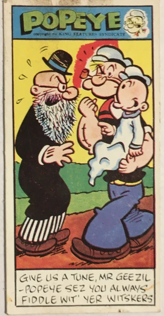 Vintage PRIMROSE SWEETS Trade Card POPEYE 3rd Series, No. 9 1960's