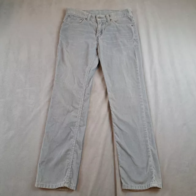 Levi's 511 Corduroy Gray Pants Size 32X30 Skinny Cotton Blend Whiskers