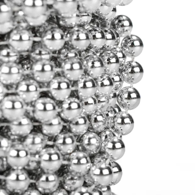 0,65 €/m 2x Perlengirlande für den Weihnachtsbaum - Perlenband in silberfarben 3