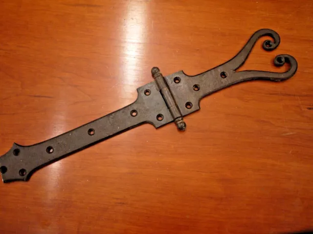 Nice French 18th-19th antique Wrought Iron Hinge probably shutters 18.5"