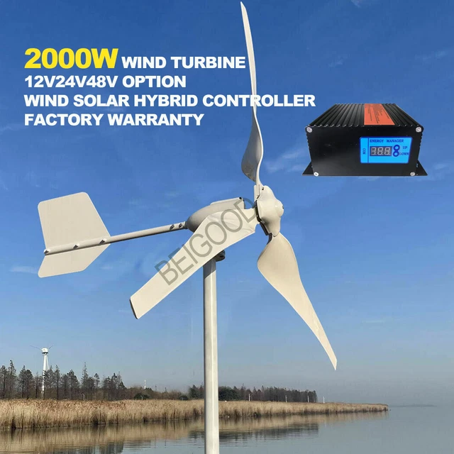 Generatore Eolico 8000W Ad Asse Verticale - Turbina Eolica Spirale 12V/24V/48V Per Casa, Barca, Giardino - Foto 6