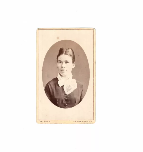 Ph. Hoff CDV Foto Damenportrait - Frankfurt Main 1870er