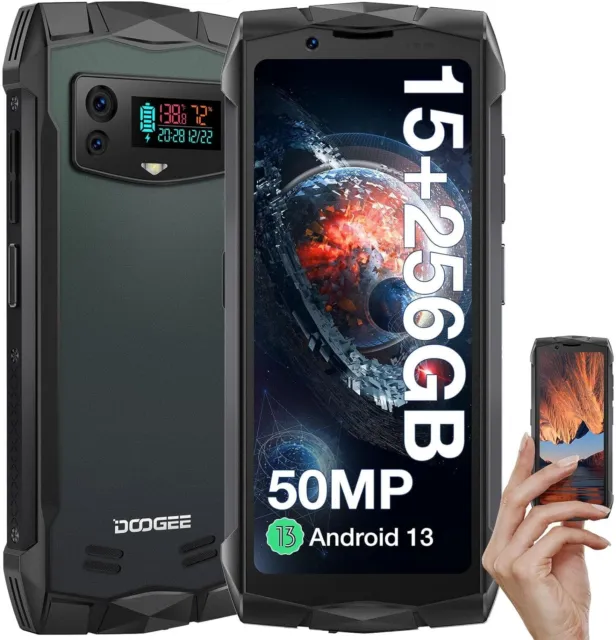 DOOGEE S Mini Rugged Smartphone Unlocked Android 13 15GB+256GB Waterproof 4.5"