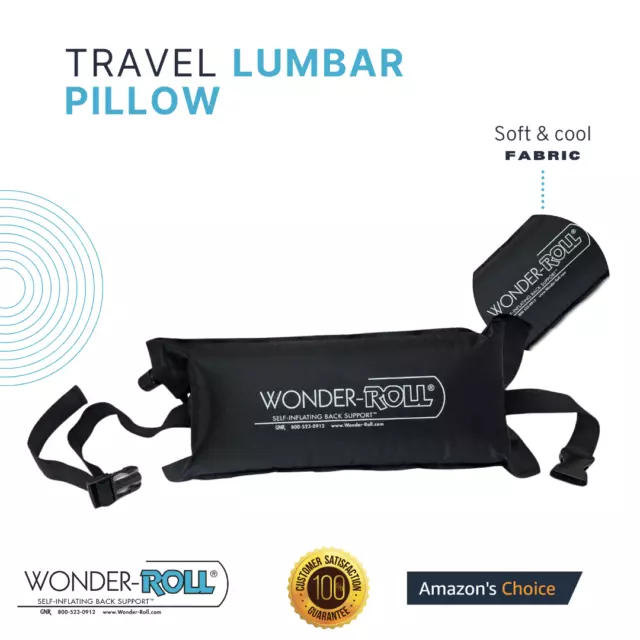Wonder Roll Inflatable Lumbar Support Pillow–Self Inflating Medical Back Support