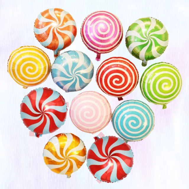 18" Sweet Candy Lollypop Swirl Balloon Aluminum Foil Air/Helium Round Baloon UK