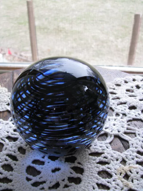 Vintage Cobalt Blue Paperweight by Cecil McKenzie Circa 1980-Infinity