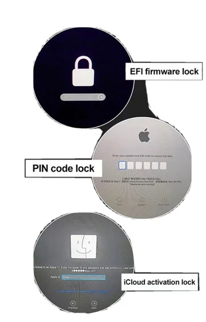 Apple MacBook Pro Air Mac Mini iCloud EFİ pin blocco password 2018 2019 2020