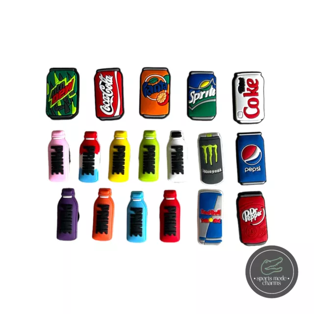 Drinks - Jibbitz Charms for Crocs shoes - Fizzy Drinks Soda Cans Energy Drinks
