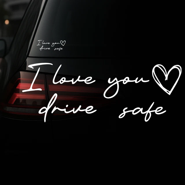 6 Stück Drive Safe I Love You Aufkleber, Rückspiegel