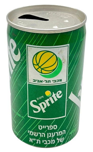 SPRITE CANS ISRAEL Maccabi Tel Aviv basket 1992 lingua ebraica