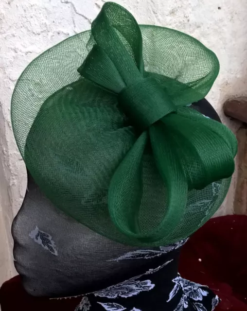 green fascinator millinery burlesque headband wedding hat hair piece