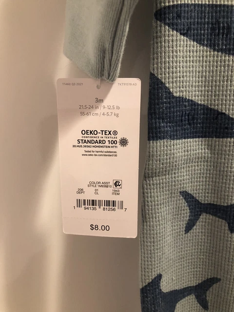 Carters baby boy 3 months Shark one piece New with tags 2