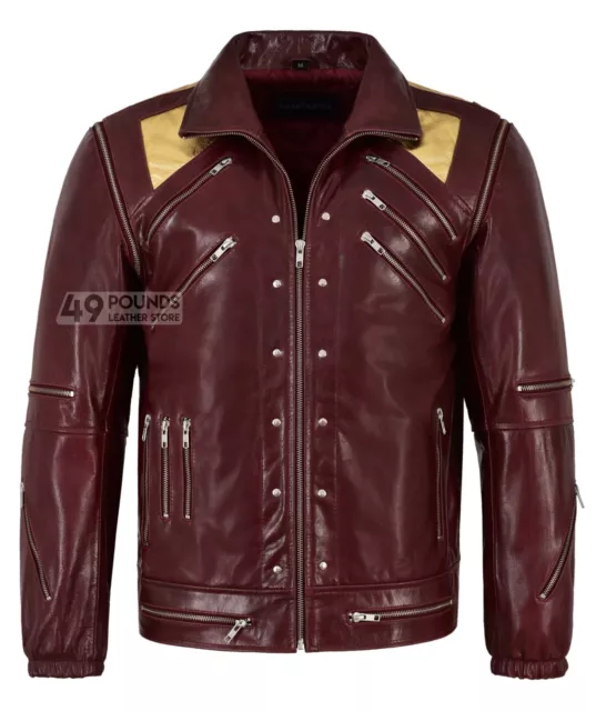 Michael Jackson Inspired Leather Jacket Cherry Music Fashion jacket MJ Beat It