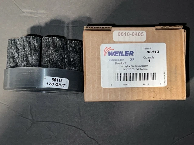 NIB Weiler 86113 4" Nylox Disc Brush 120 Grit new