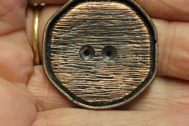 bouton ancien VINTAGE métal cuivré 3,5 dm