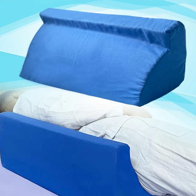 Blue Wedge Pillow Back Positioning Elevation Pregnancy Bedroom Body Alignment