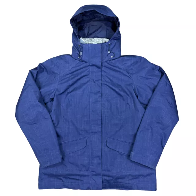 Columbia 3-in-1 Sleet to Street Interchange Hooded Jacket Coat Blue Womens Large