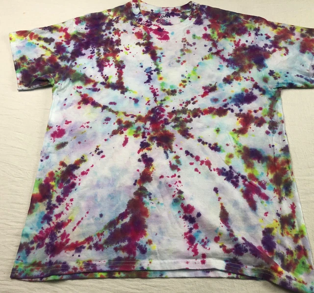 Gildan T Shirt Tie Dye Multicolor Painting Patterns Unisex Size Large