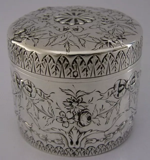 BELLISSIMA SCATOLA DA TAVOLO IN ARGENTO MASSICCIO FRANCESE c1900 ANTICA 106g V. BOIVIN 106g