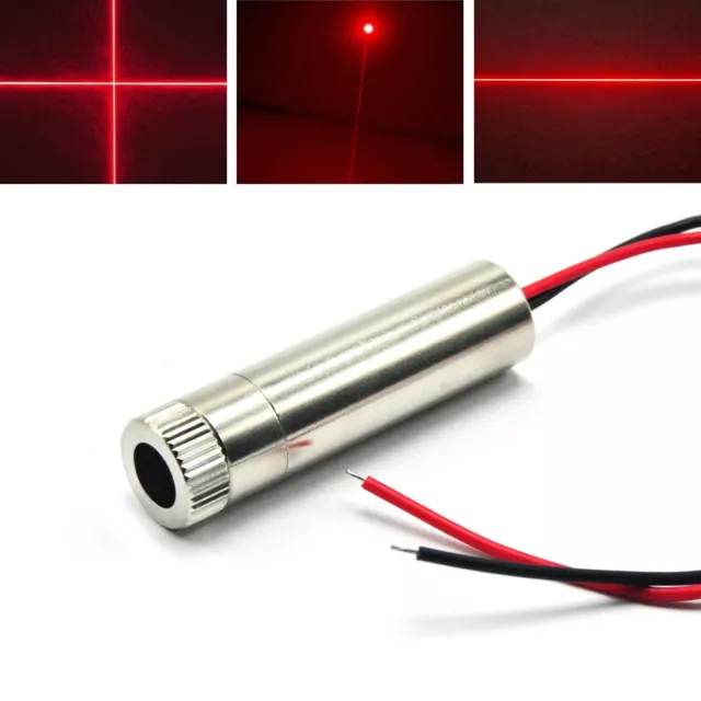 650nm 100mW Red Dot Line Cross Focusable Laser Diode Module Dia 12mm 5V Driver