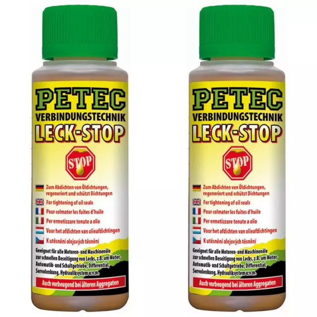 Petec Leckstop 2x 150ml 80150 Motordichtung Öldichtung Öl Additiv Ölstopp