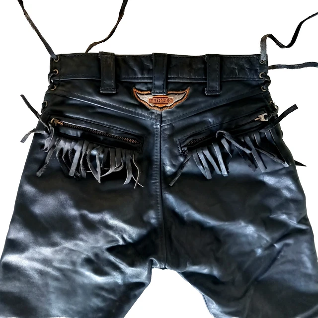 HARLEY DAVIDSON LANGLITZ LEATHERS pantaloni pelle Motociclista '70 Talon lacci