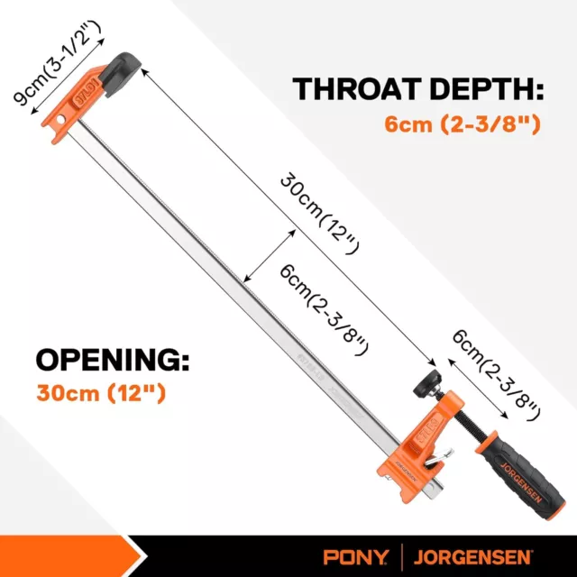 Jorgensen 12-Inch/300mm Professional Woodworking Clamps 2 Pack, Quick Release C 2